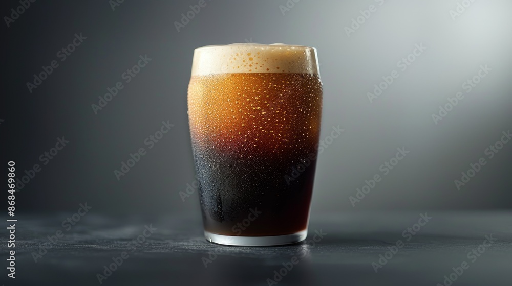 Product photo of nitro cold brew coffee, on slate surface, isolated on dark background. studio lighting. Product photo of nitro cold brew coffee, on slate surface, isolated on dark background. studio lighting.
