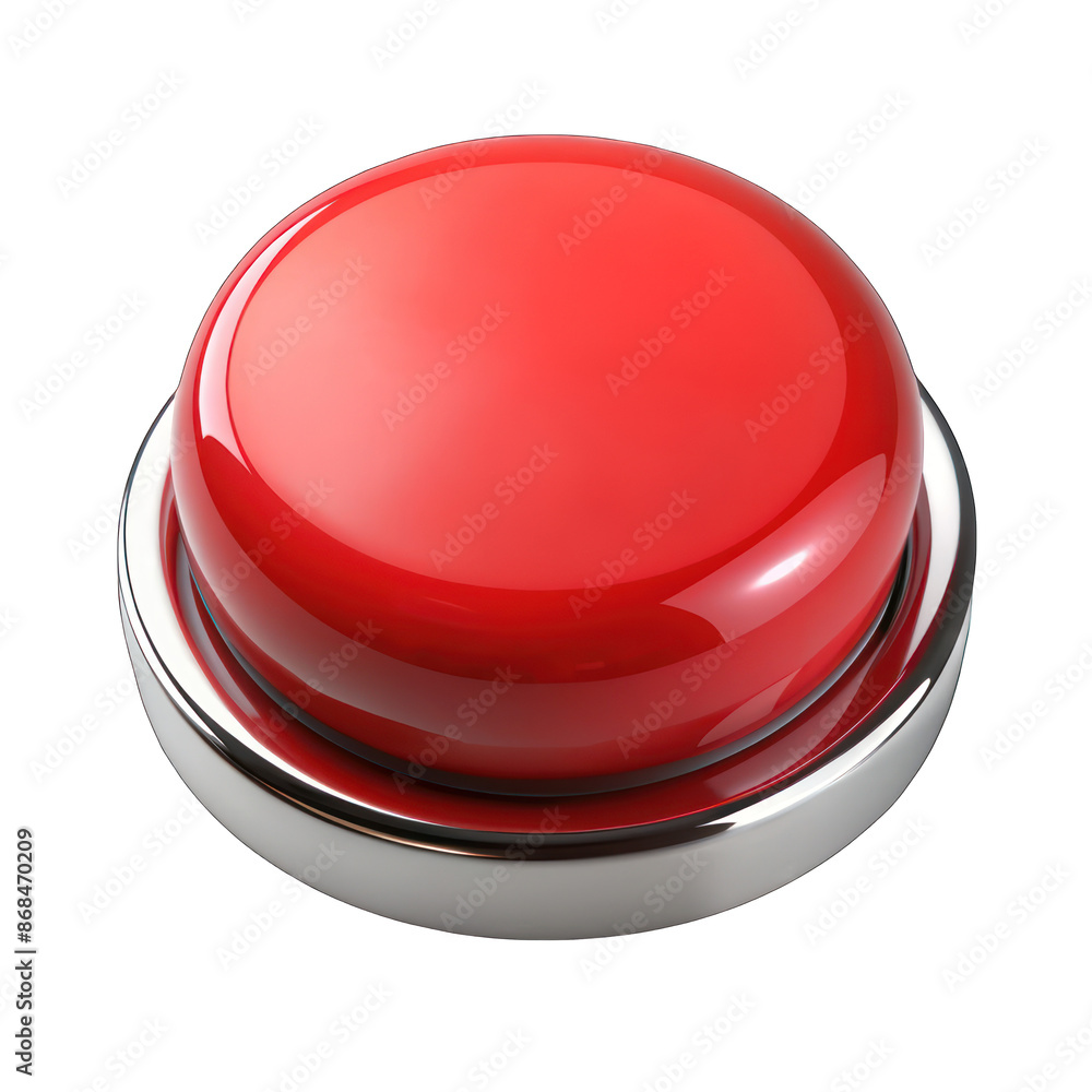 Red blank button 3d isolated on transparent background Red blank button 3d isolated on transparent background