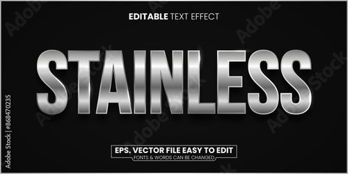  Chrome Stainless editable text effect