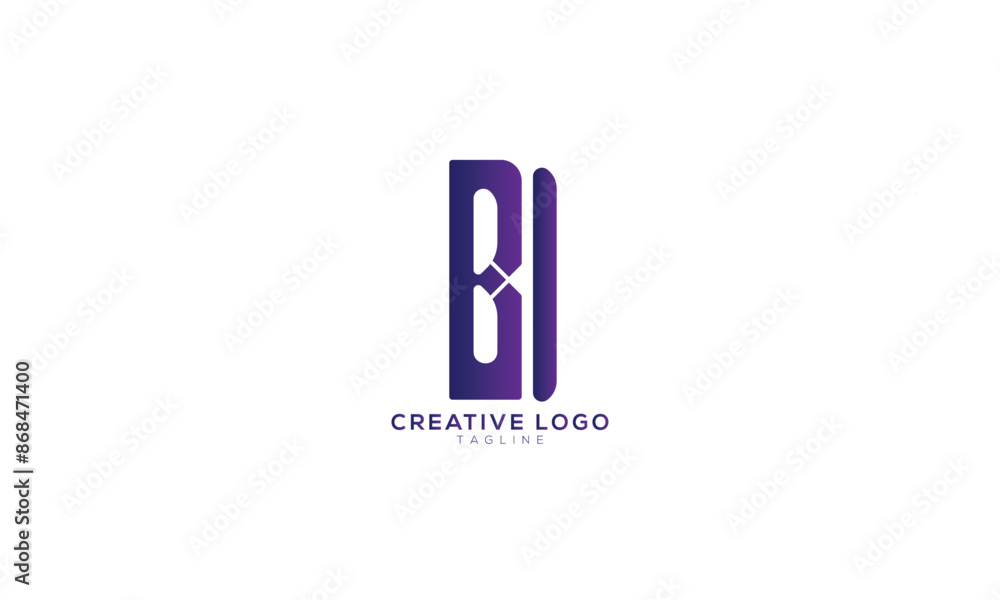 Obraz premium BI Abstract initial monogram letter alphabet logo design