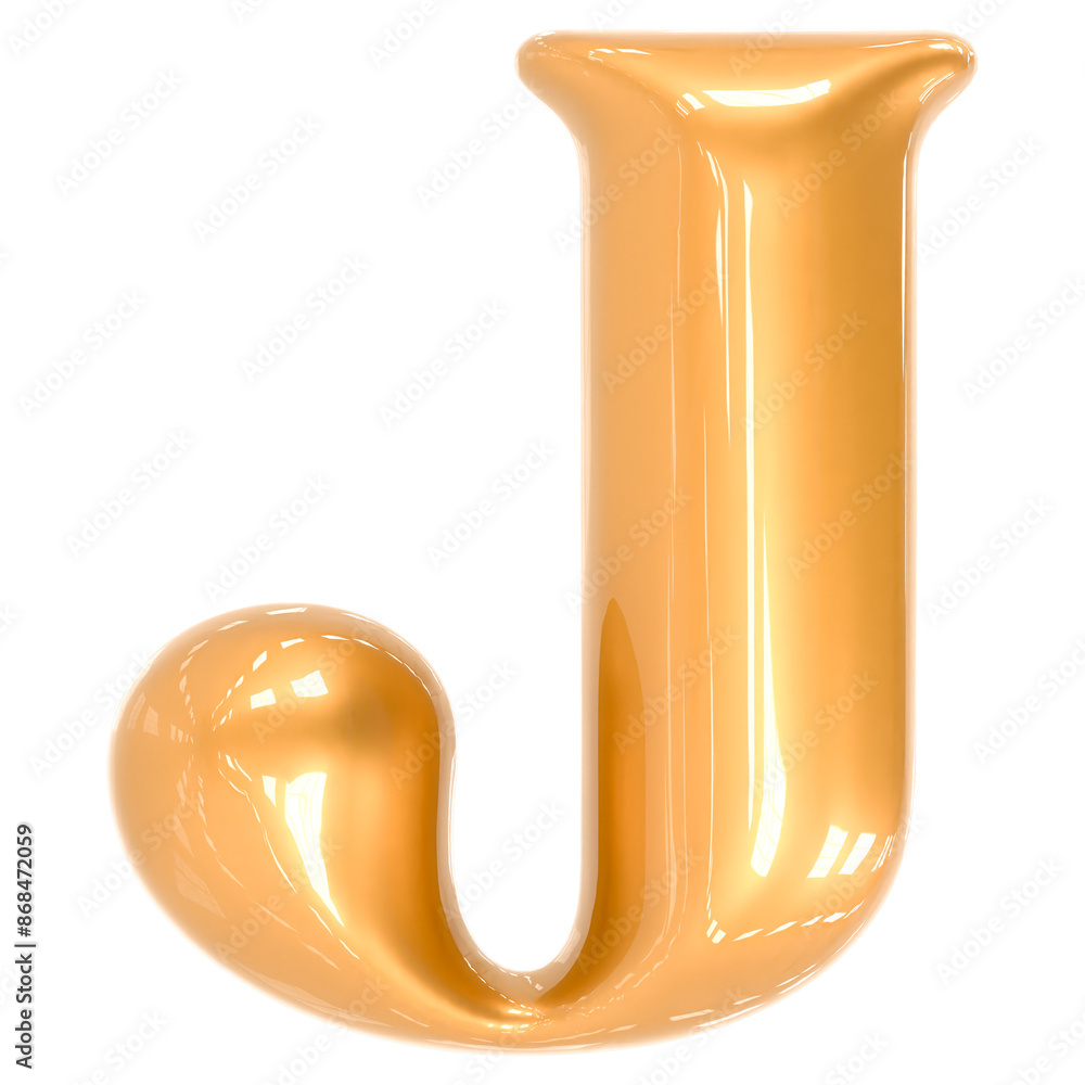 Gold Font J 3D Gold Font J 3D