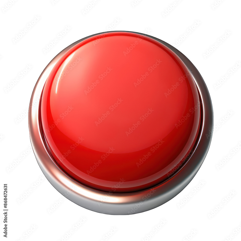 Red blank button 3d isolated on transparent background Red blank button 3d isolated on transparent background