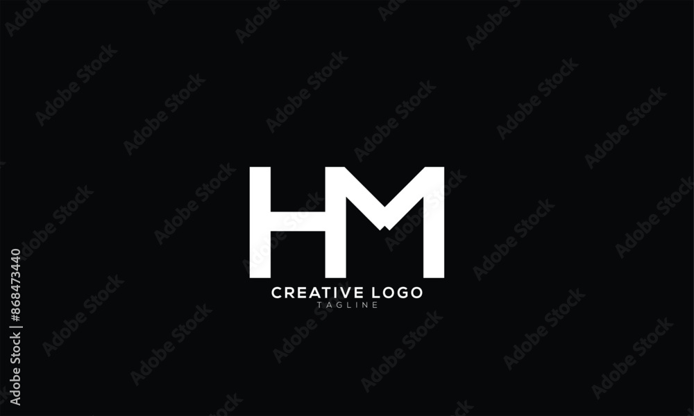 HM Abstract initial monogram letter alphabet logo design HM Abstract initial monogram letter alphabet logo design