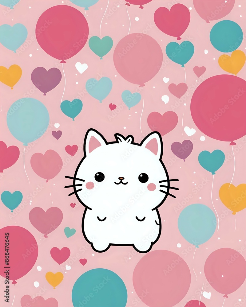 seamless pattern with cat and hearts seamless pattern with cat and hearts