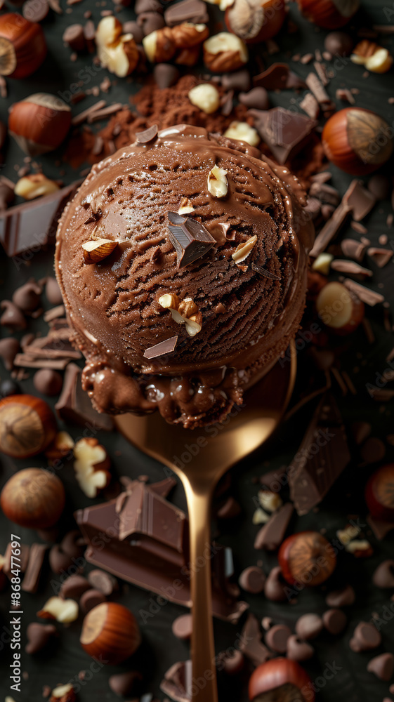 Chocolate Ice Cream with Hazelnuts Chocolate Ice Cream with Hazelnuts
