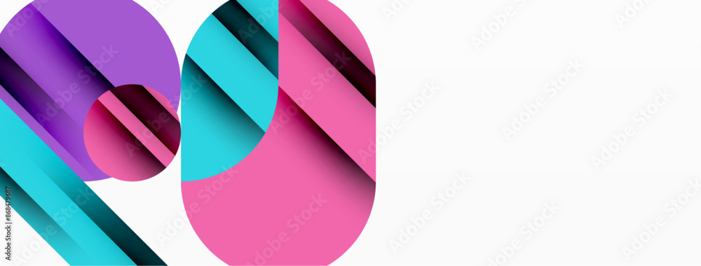 Circle and line geometric background. Round shapes with diagonal lines composition for wallpaper, banner, background or landing Circle and line geometric background. Round shapes with diagonal lines composition for wallpaper, banner, background or landing