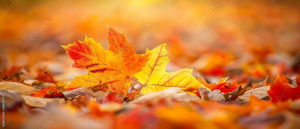 Autumn maple leaves on the ground. Autumn background. Top view. Autumn maple leaves on the ground. Autumn background. Top view.