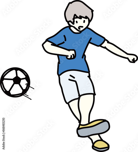 サッカー_パス_モーション