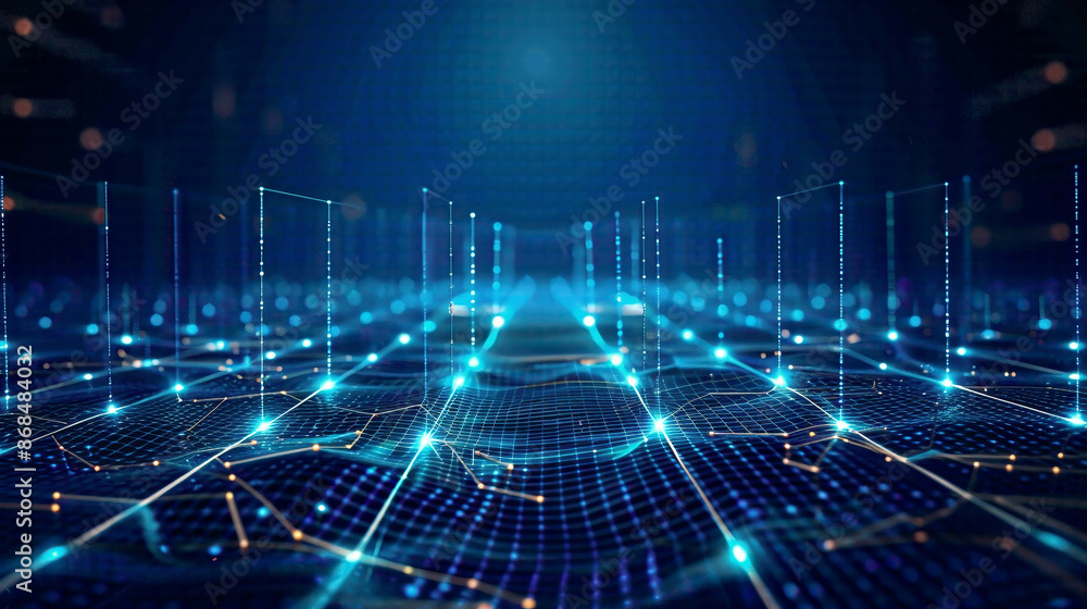 Cyber technology background 3D grid and wire network AI tech wireframe with cyber security elements futuristic illustration Cyber technology background 3D grid and wire network AI tech wireframe with cyber security elements futuristic illustration