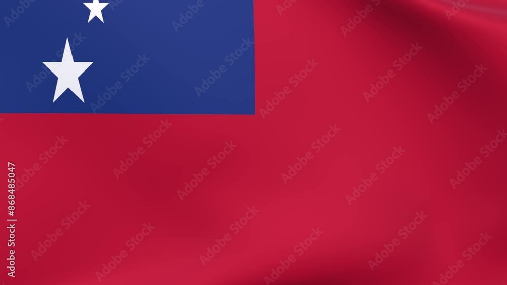 Waving flag of Samoa Animation 3D render Method Waving flag of Samoa Animation 3D render Method