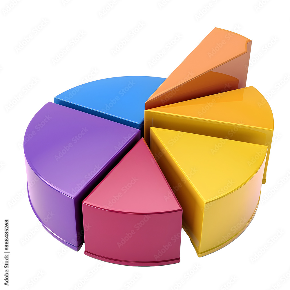 Obraz premium Vibrant 3D Budget Pie Chart for Financial Reporting and Data Visualization