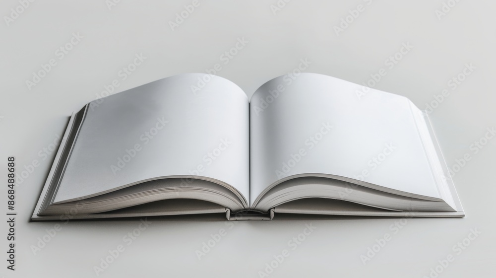 An Open Book on a Gray Surface With White Pages and a Black Spine - Generative AI An Open Book on a Gray Surface With White Pages and a Black Spine - Generative AI