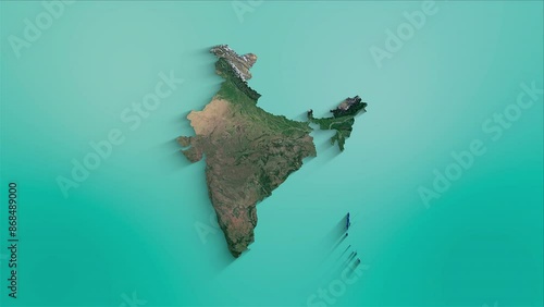 India Map Animation.  Abstract geometric futuristic concept Map of India.
