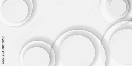 Abstract background white and gray circle modern transparency presentation background. Vector circles template vector design. Object web design. Round shape