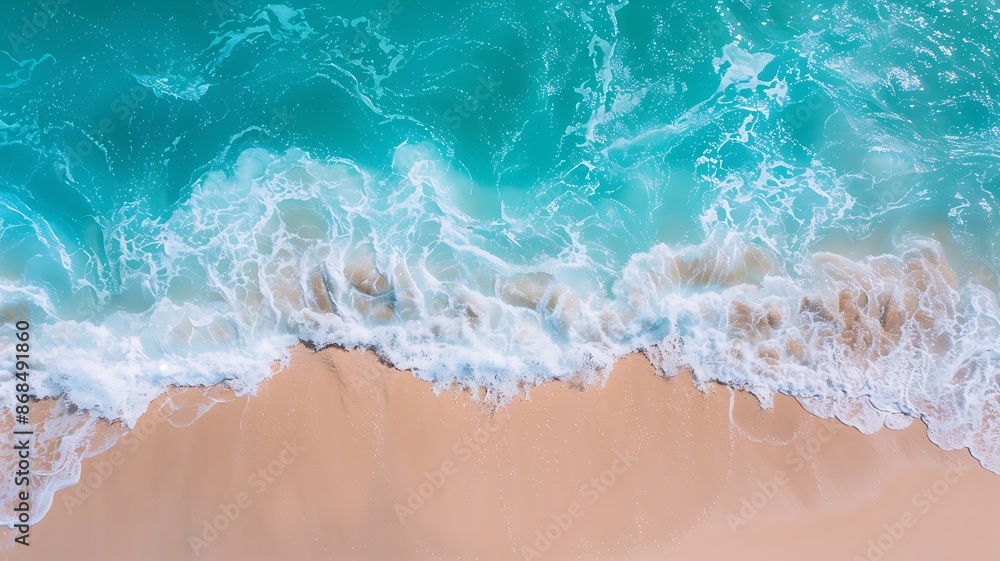 Top view of a waves on the sand beach Top view of a waves on the sand beach