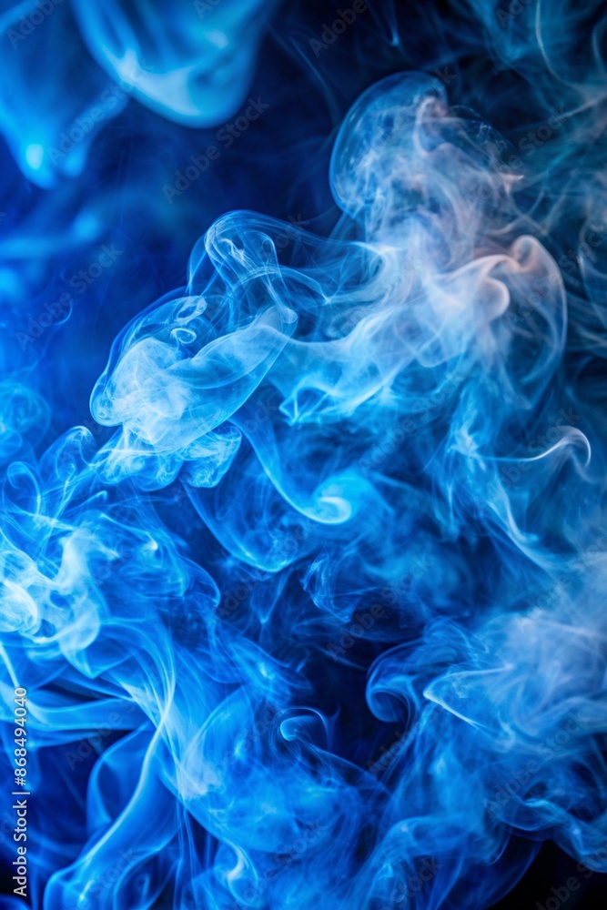 Fototapeta premium Abstract blue smoke clouds in the atmosphere