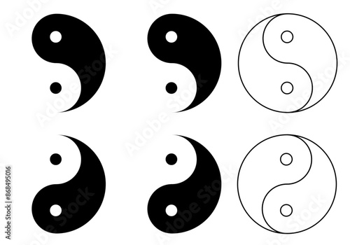 Ying Yang Chinese Symbol representing 2 Opposing Forces isolated on a white or transparent background