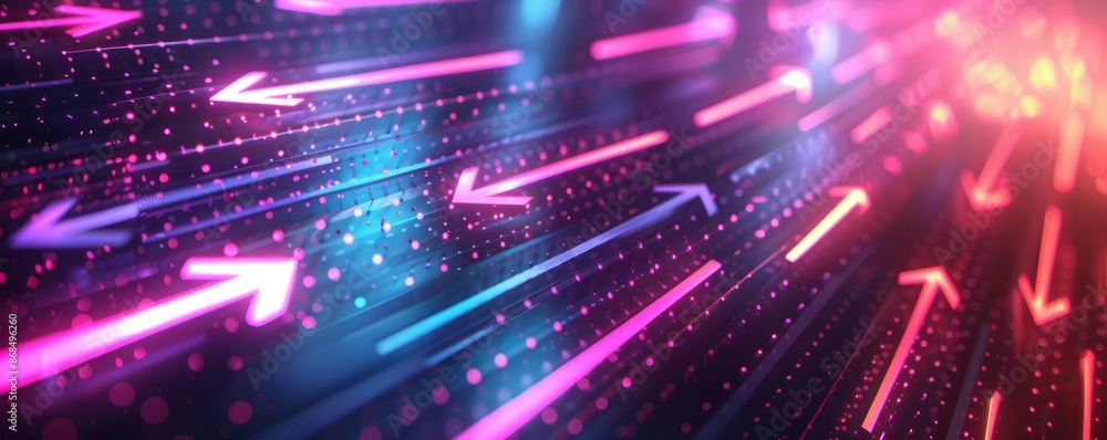 Repetitive patterns of neon arrows Repetitive patterns of neon arrows