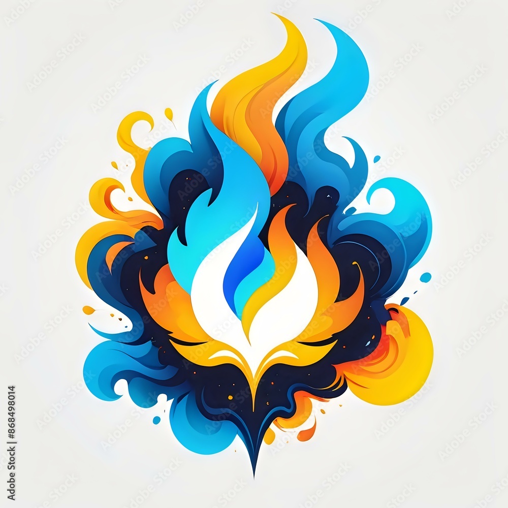 Vibrant abstract flame artwork in blue and orange hues, symbolizing creativity and modern art. Ideal for art, design, and creativity themes. Vibrant abstract flame artwork in blue and orange hues, symbolizing creativity and modern art. Ideal for art, design, and creativity themes.