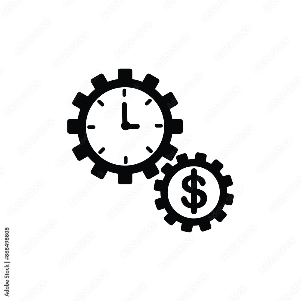 Time is Money Line Icon, Outline Vector Symbol Illustration. Time is money, clock with dollar sign, time management, financial concept, efficiency, value of Time is Money Line Icon, Outline Vector Symbol Illustration. Time is money, clock with dollar sign, time management, financial concept, efficiency, value of