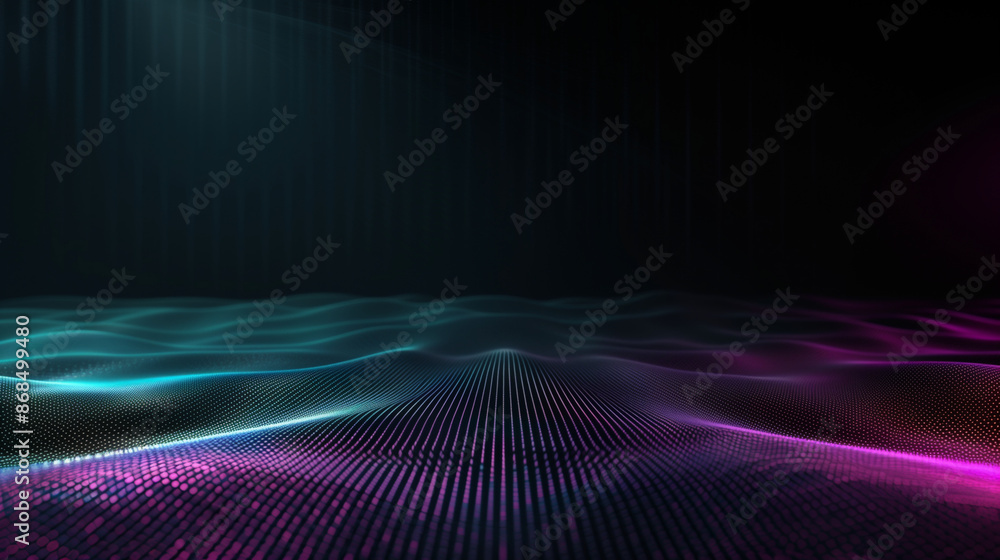 Futuristic digital landscape with neon lights Futuristic digital landscape with neon lights