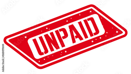 Red Unpaid Badge with Rectangular Border