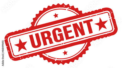 Red "URGENT" stamp, star border, white background
