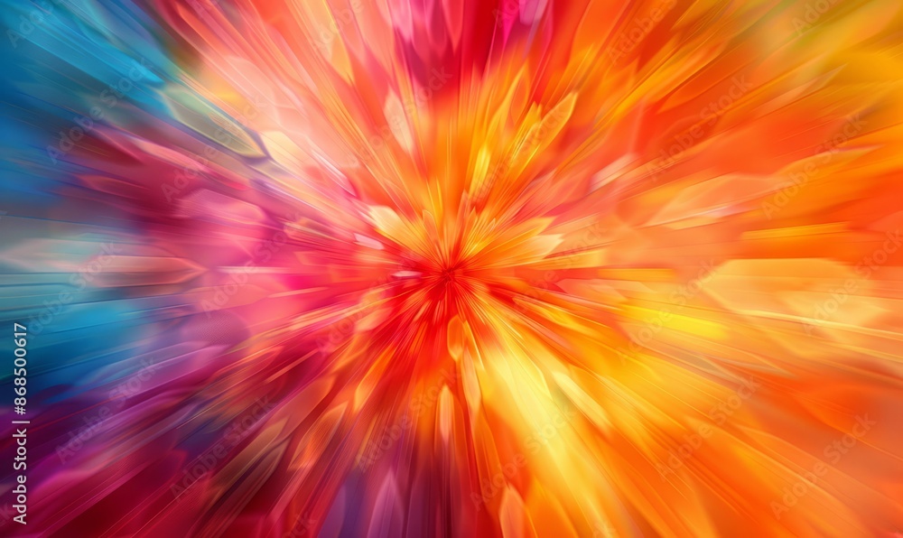 Abstract starburst pattern in bright tones