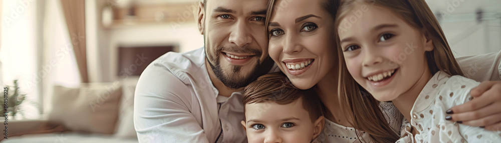 Calm faces of a family, assured by their decision to invest in life insurance Calm faces of a family, assured by their decision to invest in life insurance