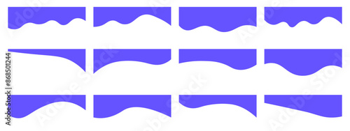 Collection of dividers shape templates. Modern separator header for website and app. Curve lines, wave collection of abstract design element for top and bottom page web site