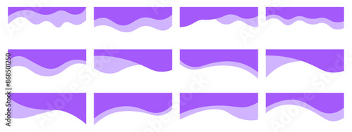 Collection of dividers shape templates. Modern separator header for website and app. Curve lines, wave collection of abstract design element for top and bottom page web site