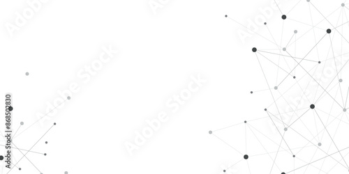 Abstract triangular tech lines connected with communication points background