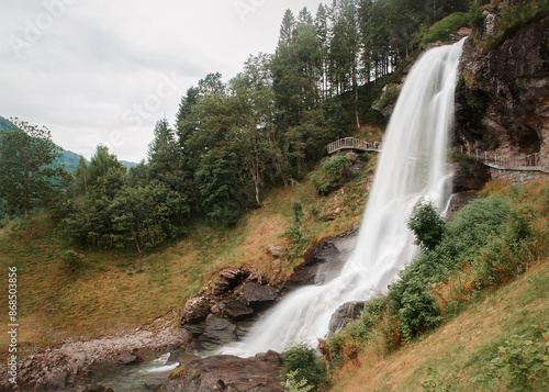 waterfall in the forest in norway