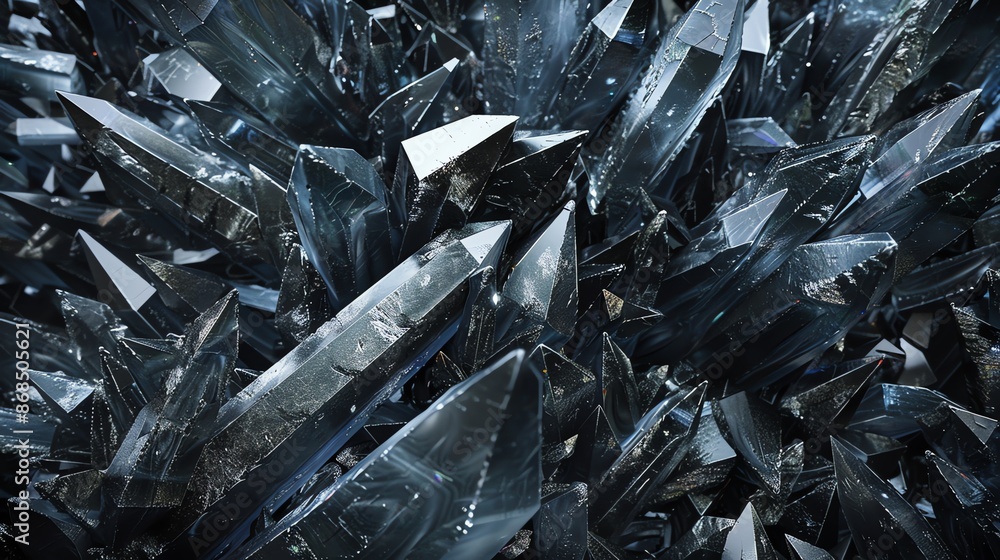 piles of sparkling black crystals, highlighting its intricate texture. piles of sparkling black crystals, highlighting its intricate texture.