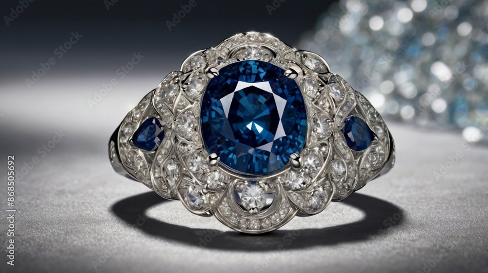 ring on blue background ring on blue background