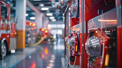 Wallpaper Mural a modern fire station interior, showcasing the equipment and readiness for emergencies Torontodigital.ca