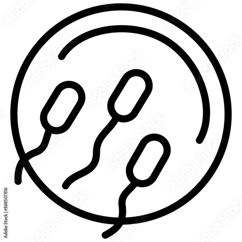 sperm icon illustration design with outline