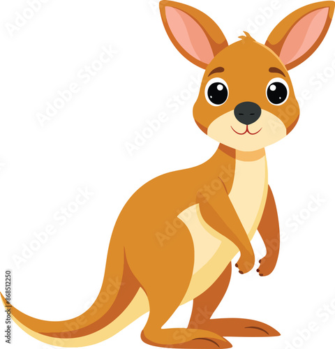 Male kangaroo isolated on white background. Big kangaroo full-lengths.