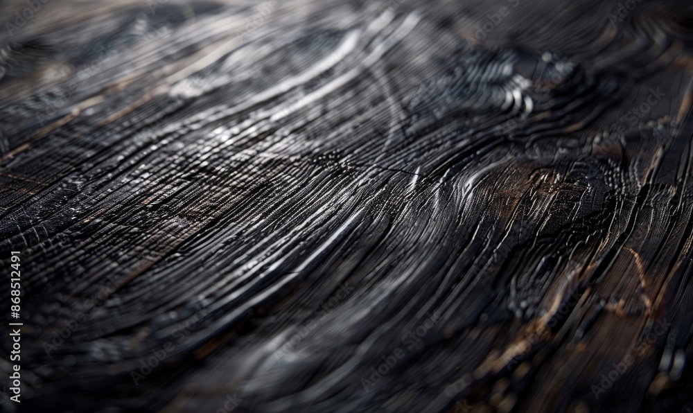 Fototapeta premium Dark ebony wood surface with polish