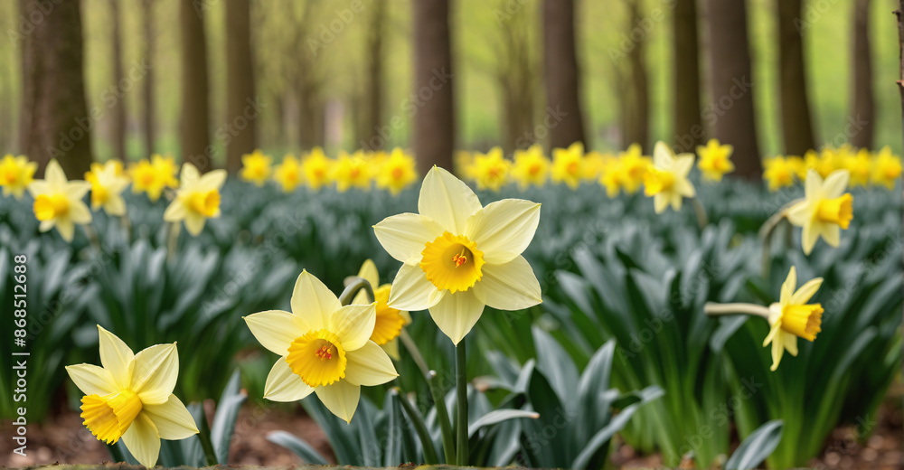 Vibrant Daffodil Bouquet Enhancing Lush Garden Scenery
Vibrant Daffodil Bouquet Enhancing Lush Garden Scenery