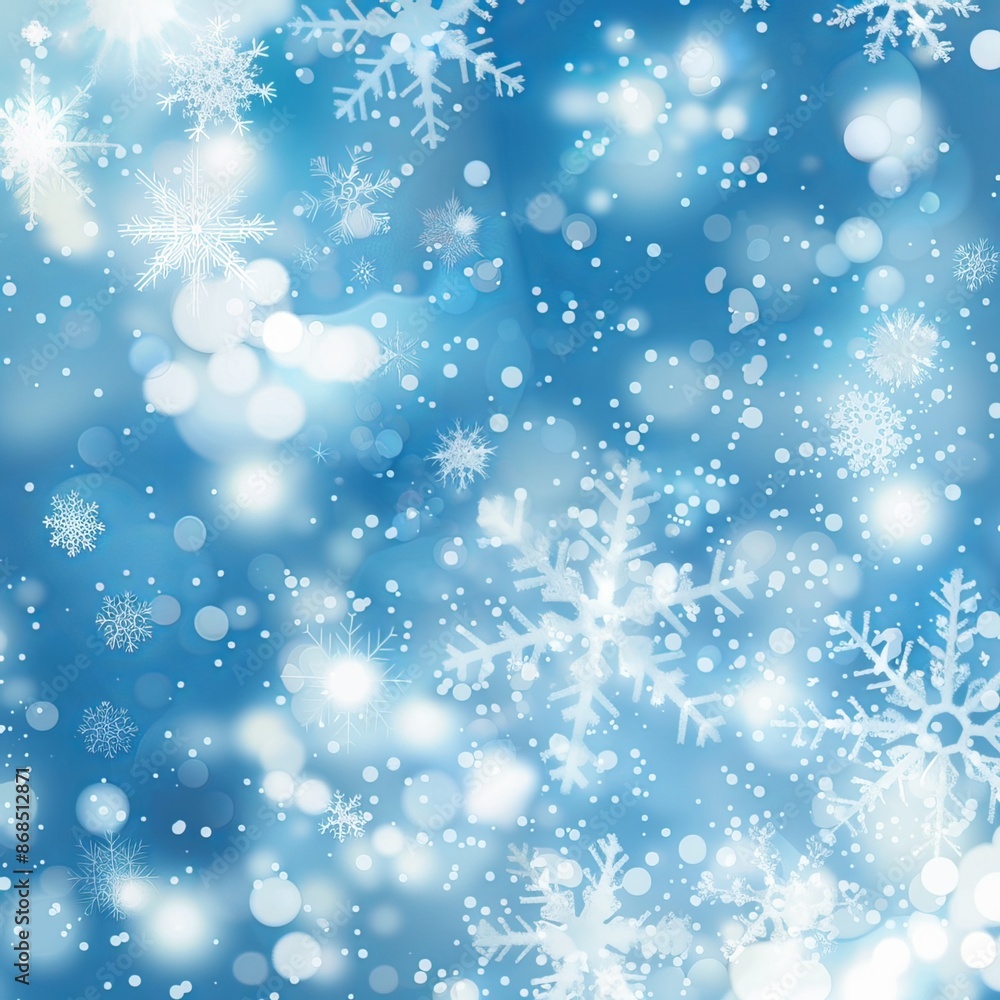 Winter background design with white snow flake and bokeh style. Generative AI Winter background design with white snow flake and bokeh style. Generative AI