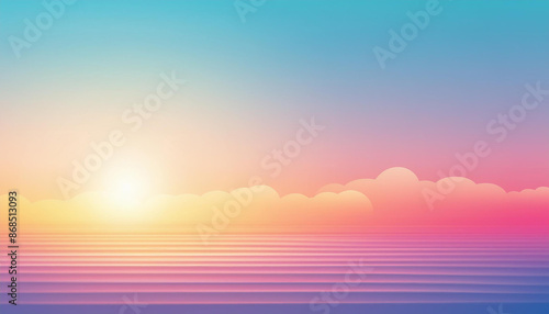 Sunset or sunrise abstract background with pastel gradient colors. Gradient mesh.  © alionaprof