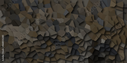 soft golden Broken Stained-Glass Background with black lines Seamless pattern with 3d shapes vector Vintage abstract mosaic pattern. colorful polygonal design pattern, which consist of triangles.