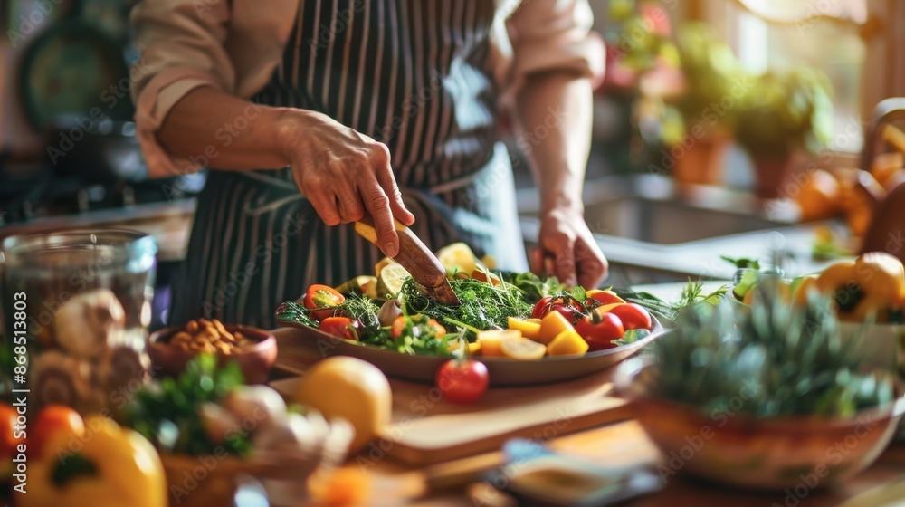 Captivating close-up of a cooking class attendee, skillfully preparing summer dishes, highlighting hands-on practice and vibrant, fresh ingredients.
Captivating close-up of a cooking class attendee, skillfully preparing summer dishes, highlighting hands-on practice and vibrant, fresh ingredients.