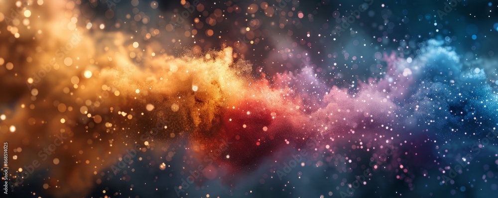 Colorful particles creating shapes Colorful particles creating shapes
