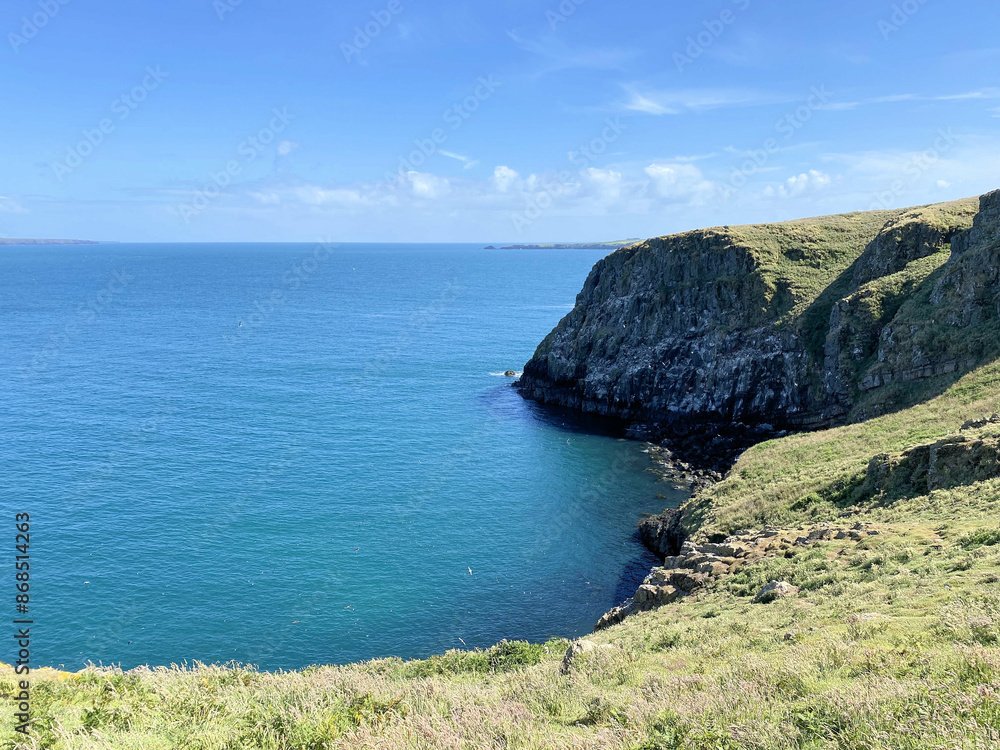 Fototapeta premium A view of the South Wales Coast at Skomer Island