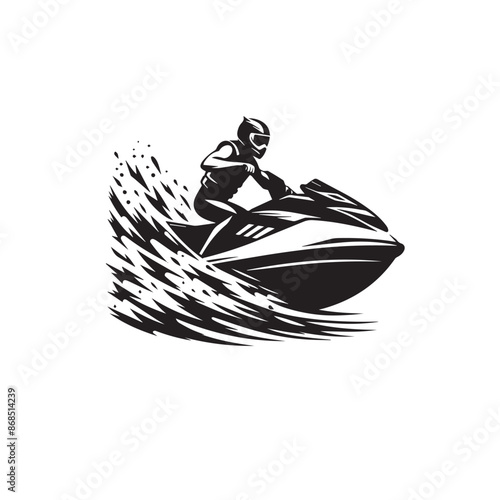 Jets ski Water sport vector illustration logo design, perfect for club team logo and tshirt design