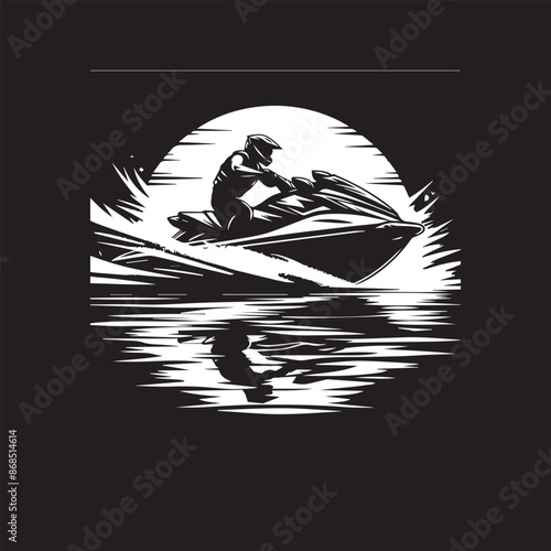 Jets ski Water sport vector illustration logo design, perfect for club team logo and tshirt design