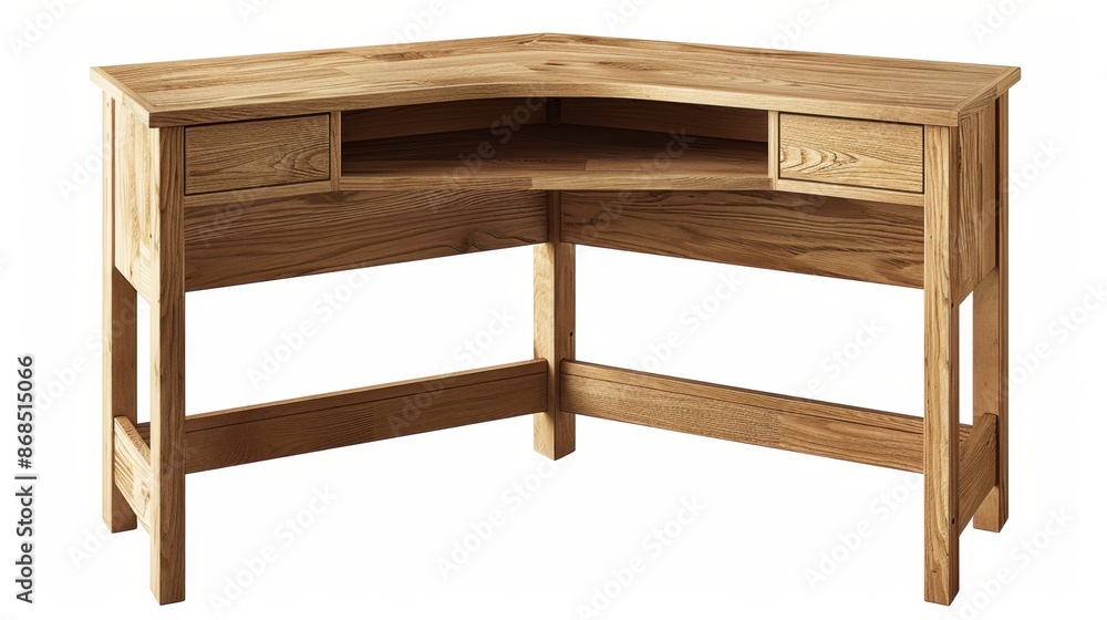 Corner Desk isolate on white background: Maximize space with this snug corner fit, offering ample desktop area for efficient workspace organization.
Corner Desk isolate on white background: Maximize space with this snug corner fit, offering ample desktop area for efficient workspace organization.