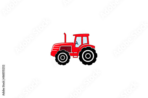 Vector illustration of a cartoon tractor on a white background
